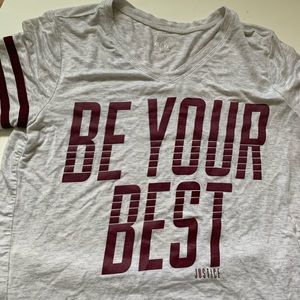 Girls justice t shirt size 10.